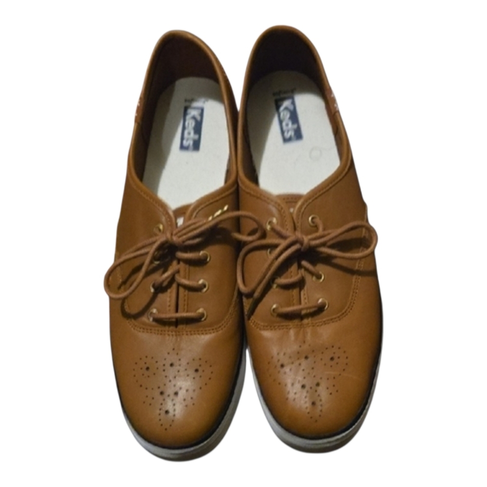 Keds Tan Leather Lace-Up Shoes